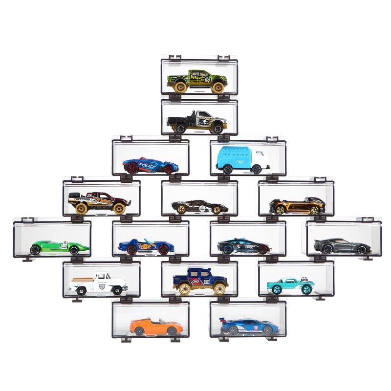 Saichotoy Hot Wheels Display Case: Stackable Toy Car Storage, Transparent Organizer for Matchbox & Hot Wheels 1/64 Scale Diecast Cars (16 Packs, Clear Case Only) - Image 1